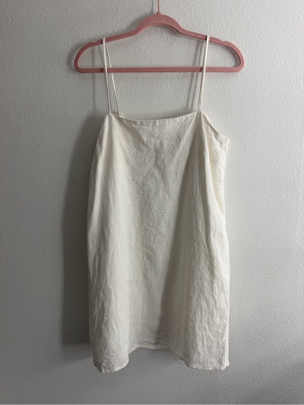 Tuckernuck Women’s White Linen Cotton Tank Top Mini Dress Size Medium
